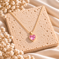 Collar Crystal Heart Pink